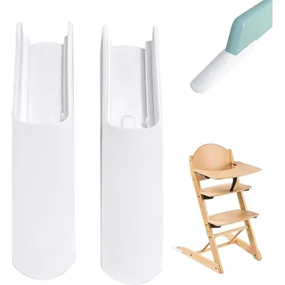 KLINNA 2 Stück Erweitertes Gleiterset für Stokke Tripp Trapp Hochstuhl | Zubehör als Kippschutz und Sicherheit Fußabdeckung | Rutschfeste Verlängerung Beinpolster für Babystuhl (Weiß)