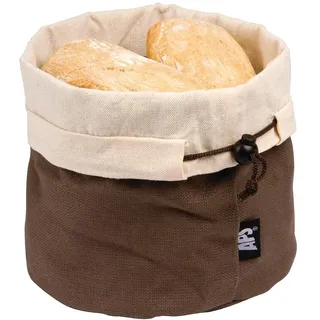 APS beige-braune Brottasche inkl. Wärmekissen mit Keramik-Kugeln und Zugverschluss aus Baumwollen, wiederverwendbar auch für Brötchen, Eier etc. nutzbar, Ø 19,0 cm