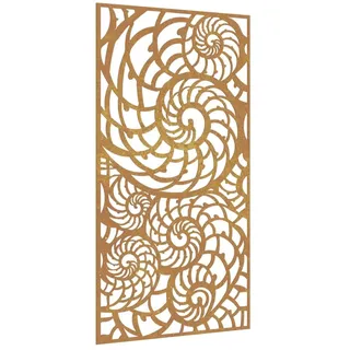 vidaXL Garten-Wanddeko 105x55 cm Cortenstahl Muschel-Design