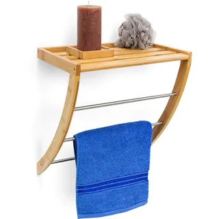Relaxdays Wandhandtuchhalter Holz Hellbraun