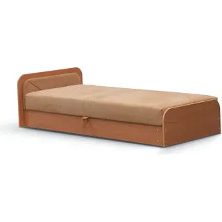 nabbi Einzelbett (Tagesbett) mit Stauraum Pinerolo 80 L - Hellbraun - Hellbraun