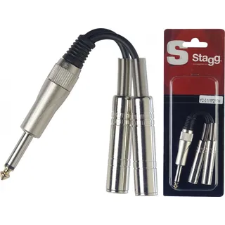 Stagg YC-0,1/1P2PFH Mono Stecker mit 2xBuchse (0,1m)