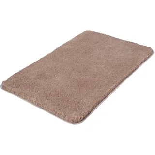 Kleine Wolke Badteppich Relax Taupe 70 x 120 cm | OEKO-TEX zertifiziert, rutschhemmende Unterseite, für Fußbodenheizung, maschinenwaschbar, 100% Polyacryl