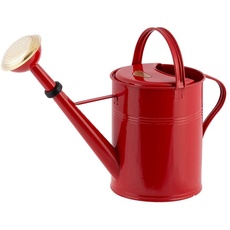 PLINT 9L Watering Can - Modern Style Watering Pot for Indoor and Outdoor House Plants - Coloured Galvanised Powder Coated Steel - Metal Design with Narrow Spout and High Handle - (Red)