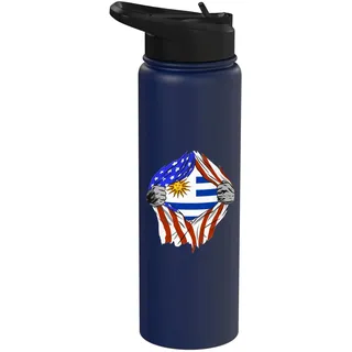 Uruguay Flagge Truhe USA Uruguayan Pride Uruguayische Wurzeln Stainless Steel Insulated Water Bottle