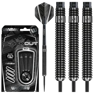 WINMAU Blackout 26g Profi Wolfram Steeltip Dartpfeile Set mit Flights und Schäfte