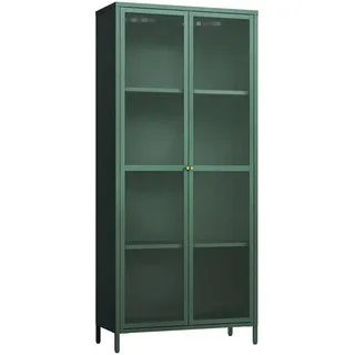 [en.casa] Vitrinenschrank Säkylä Stahl 180x80x35 cm