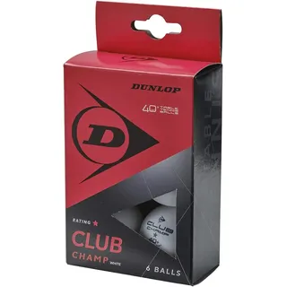 Dunlop Club Champ 6er Tischtennis Bälle weiß, Einsteiger Trainingsbälle