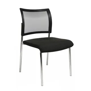 Topstar Visit 10 Besucherstuhl, Konferenzstuhl, Netz (2er-Set), stapelbar, Stoff, Schwarz/Schwarz