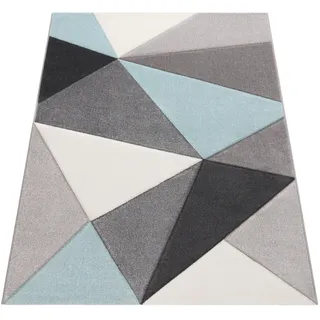 Paco Home »Lara 237« rechteckig 16 mm Höhe Kurzflor, modernes geometrisches Design, mit Konturenschnitt,