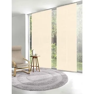 Schiebegardinen nach Maß, hochqualitative Wertarbeit, Flächenvorhang, alle Größe - Dunkelbeige - 80 cm