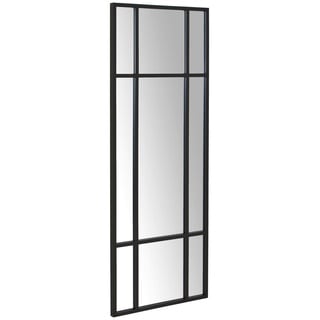 Mid.you Wandspiegel , Schwarz , Metall, Glas, Holzwerkstoff , rechteckig , 60x160x3 cm , Bsci , Garderobe, Garderobenspiegel