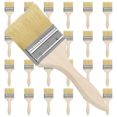 Kurtzy Wiederverwendbares Pinsel Set (24 STK) - 76,2 mm Pinselkopf, Malerpinsel Größe 20 cm - Lackpinsel für Lacke, Farben, Klebstoffe, Gesso & Beizen - Acryl Pinsel für Malerbedarf