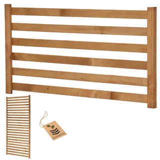 Pflanzkübel mit Rankgitter Spalier mit Pflanzkasten Blumenkasten aus Holz für Garten Balkon Terrasse Hochbeet mit 18L Kunststoff-Pflanzeneinsatz (horizontal-braun, Extra Rankgitter 98x50)