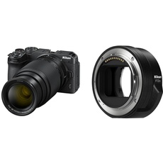 Nikon Z 30 Kit DX 16-50 mm 1:3.5-6.3 VR + DX 50-250 mm 1:4.5-6.3 VR (20,9 MP, 11 Bilder pro Sekunde, Hybrid-AF mit Fokus-Assistent) + FTZ II (Adapter für F-Mount Objektive auf Z-Mount Kameras)