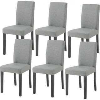 [en.casa] Esszimmerstuhl Hamburg 6er Set Textil Hellgrau