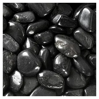 Schwarze polierte Dekosteine 20 kg, Kieselsteine für den Garten 3-5 cm, Zierkies für Vasen und Flusssteine - Schwarz