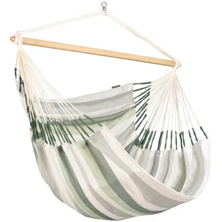 La Siesta Hängesessel , Weiß, Dunkelgrün, Hellgrün , Holz, Textil , Bambus , 140x170x210 cm , wetterbeständig, UV-beständig, regenabweisend , Gartenmöbel, Gartenschaukeln, Hängesessel