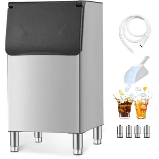 VEVOR Vorratsbehälter für gewerbliche Eiswürfelbereiter, 136 kg Kapazität, kommerzieller Eisvorratsbehälter mit verstellbaren rutschfesten Gummifüßen für Restaurants Hotels Getränkeläden