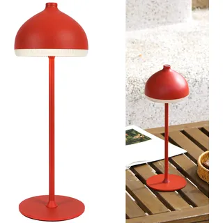 LuminexDesigns DOME TL13 LED Tischlampe Kabellos mit Akku,Dimmbar Touch Tischleuchte,IP54 Spritzwassergeschützt,Vintage Nachttischlampe für Schlafzimmer Wohnzimmer Balkon Terrasse Rubinrot