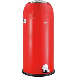 Wesco Kickmaster Maxi Abfallsammler in der Farbe rot, pulverbeschichtetes Stahlblech, eingebauter Dämpfer, 40 Liter Volumen, großer Einwurf