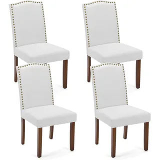 DUMOS Esszimmerstühle 4er Set, Elegant und Schön Modern Stühle Esszimmer, Pu-Leder Gepolstert küchenstühle, Esszimmerstuhl Geeignet für Küche, Wohnzimmer, Schlafzimmer (Grau)