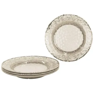 Gimex Tellerset tief 4-tlg. Stone Line Sand