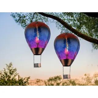 2er Set ausgefallene Solarballon für Balkon & Garten Solarleuchten Bunt, H: 58cm
