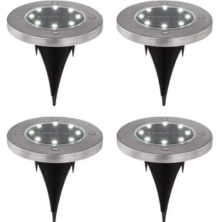 GLOBO 4x LED Solar Leuchten Außen Erdspieß Strahler Garten Weg Spot Steck Lampen