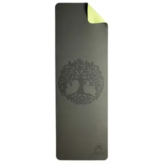 Berk Esoterik Yogamatte TPE ecofriendly - Baum des Lebens dunkel grün, hell grün - dunkelgrün