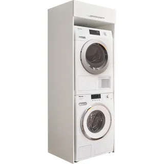 laundreezy Waschmaschinenschrank 67,5 x 200 cm Weiß Holz/Kunststoff/Metall