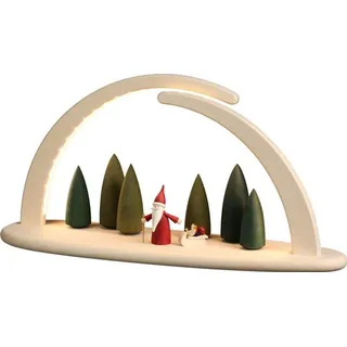 Leuchterbogen groß natur LED beleuchtet Motiv Weihnachtswichtel 42x21x13cm NEU