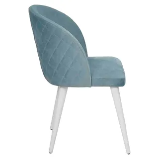 Modern Esszimmer Holz 2x Stühle Blau Ohne Armlehne Neu Design Polster Stuhl - Blau