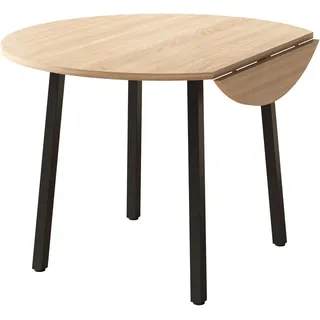okwish Esstisch Klappbarer/Rund für 2-4 Personen für Kleine Wohnungen 100 x 100 cm Natur