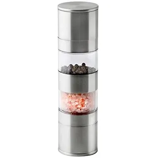 Weis Pfeffer und Salzmühle aus Edelstahl und Keramik in der Farbe Silber, Größe: 5,2x5,2x19 cm, Gewicht: 224 g, 11290