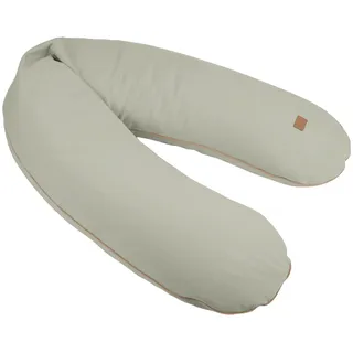 BÉABA, Schwangerschafts- & Stillkissen XXL 180 cm, multifunktionales Mutterkissen, Ganzkörperstütze, geräuschlose Mikroperlen, abnehmbarer Bezug & waschbar, OEKOTEX, French Terry, Pistazie