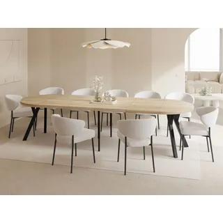 WFL GROUP Esstisch Ø 100 cm Eiche Hell Braun