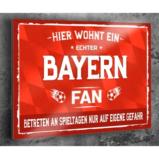 Metallschild Aluminiumerbund Lustiger Spruch Deko Artikel Sport Verein Geschenkidee Männer Club Fußball Fan in verschiedenen Größen Personalisiert (Bayern Fan (ohne Personalisierung), 20x30 cm)