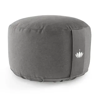 Lotuscrafts® Meditationskissen, Extra-hoch mit 20 cm Sitzhöhe, Yoga Kissen mit Dinkelfüllung, Yogakissen Rund, Bodenkissen Rund, Yogakissen Meditationskissen, Bezug waschbar, GOTS Zertifiziert