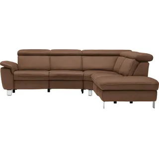 Cantus Ecksofa , Braun , Textil , Uni , Ottomane rechts, L-Form , 271x239 cm , Goldenes M , Bettkasten erhältlich, Fußauswahl, Lederauswahl, Stoffauswahl, seitenverkehrt erhältlich, Hocker erhältlich, Rückenfutter , Wohnzimmer, Sofas & Couches, Wohnlandschaften, Ecksofas