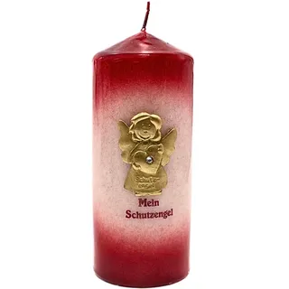 Dekohelden24 Schutzengelkerze 15 cm rot