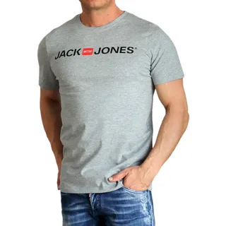 JACK & JONES Slim Fit T-Shirt Corp mit Logo in Light Grey-M