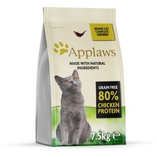 Applaws getreidefreies Katzentrockenfutter mit Huhn für ausgewachsene Katzen Senior, natürlich und vollwertig (1x 7,5kg Packung)