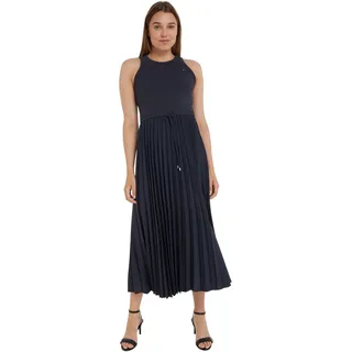 Tommy Hilfiger Damen Kleid Midi Dress Ärmellos, Blau (Desert Sky), XXL