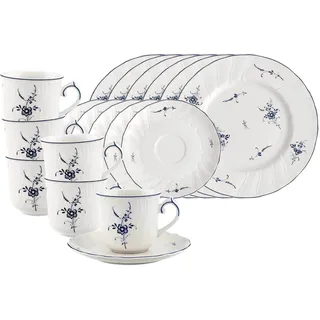 Villeroy & Boch Vieux Luxembourg Kaffeeservice 18-tlg. weiß/blau
