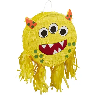 Relaxdays Pinata, lustiges Monster, zum Aufhängen, Kinder, Mädchen & Jungs, Geburtstag, Piñata zum selbst Befüllen, bunt