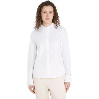 Tommy Hilfiger Damen Hemd Regular Shirt Baumwolle, Weiß (Th Optic White), 38