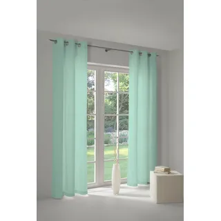 Vorhang WIRTH "Sunday" Gr. 1, grün (mint), B:141cm H:145cm, Jacquard, Baumwolle, Polyester, Gardinen, Vorhang, nach Maß