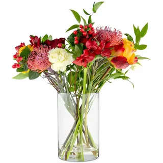 Trend For Home Blumenvase H:21,5 cm Glasvase, große Zylindervase, Tulpenvase große Dekovase hoher Glaszylinder mit Fuß Vase, Ø 13,5 cm, Fleur
