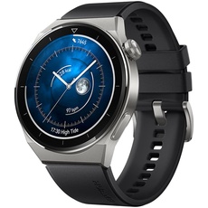 HUAWEI Watch GT 3 Pro 46mm Smartwatch, Titangehäuse, Saphirglas, Tauch Modus,Lange Akkulaufzeit, dratlosses Aufladen,Herzfequenz- und SpO2 Überwachung, Bluethooth Anrufe, schwarz